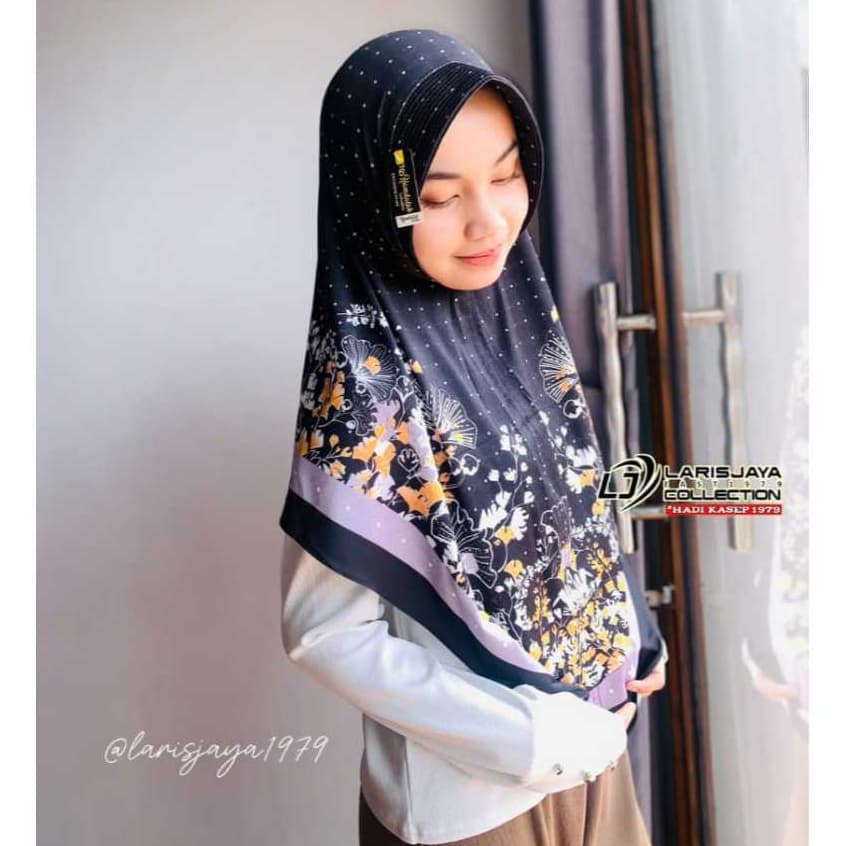Jilbab instan daily hijab bergo Motif Bunga