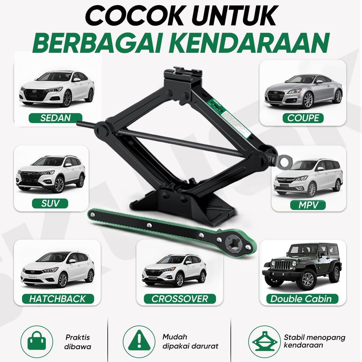 ISKU Dongkrak Gunting Mobil 2T/3T Baja Karbon