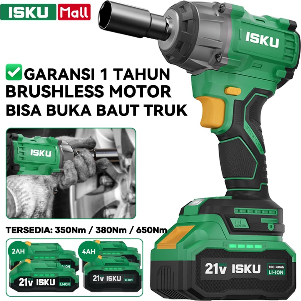 ISKU Cordless Impact Wrench Brushless 21V 350-1000Nm