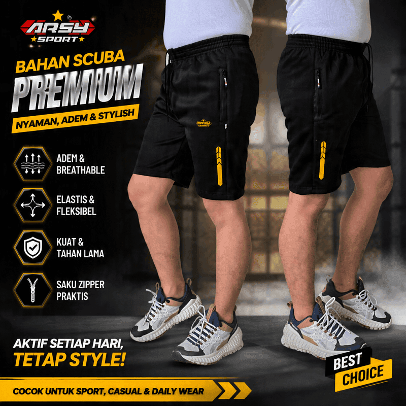 Arsy Sport - Celana Running Pria - Celana Pendek Olahraga Sport Short Pant Gym - SC003