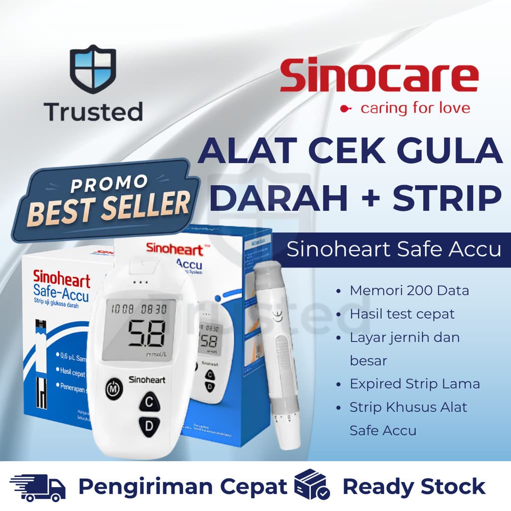 Promo Best Seller Sinoheart Strip Gula Darah Strip Gula Darah Stik Gula Sinoheart Accu