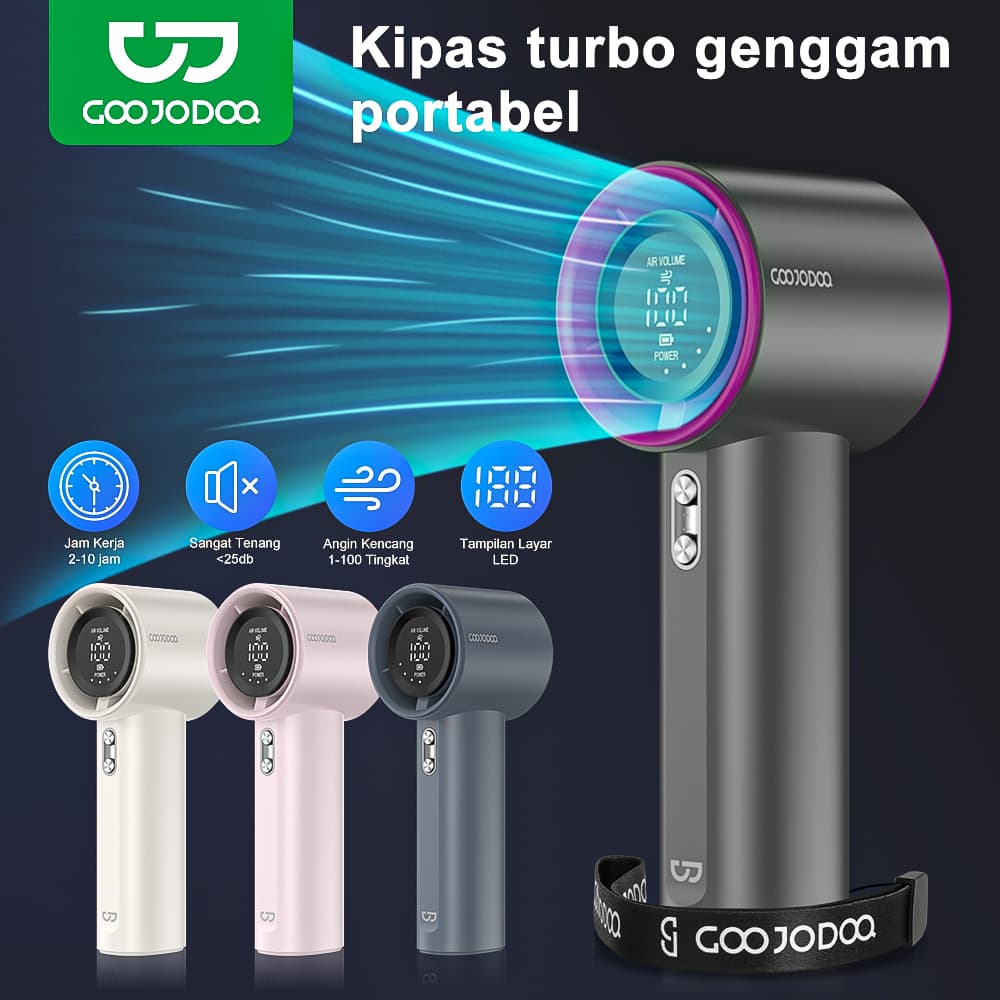 GOOJODOQ High Speed Mini kipas Strong Wind 100 Gear Wind Speed kipas angin fan Digital Display Adjustable