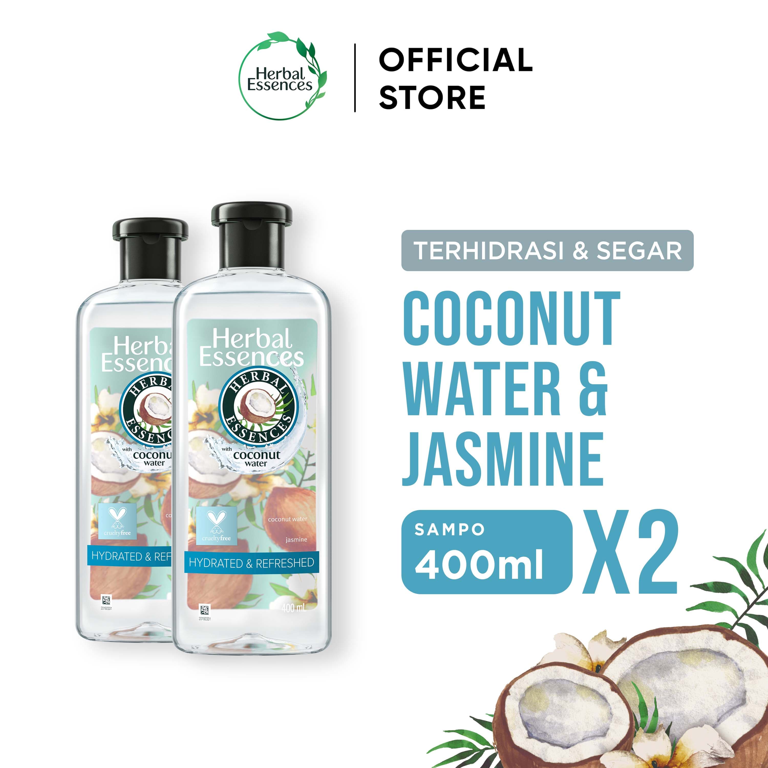 Herbal Essences Classics Coconut Water Shampoo 400ml x2