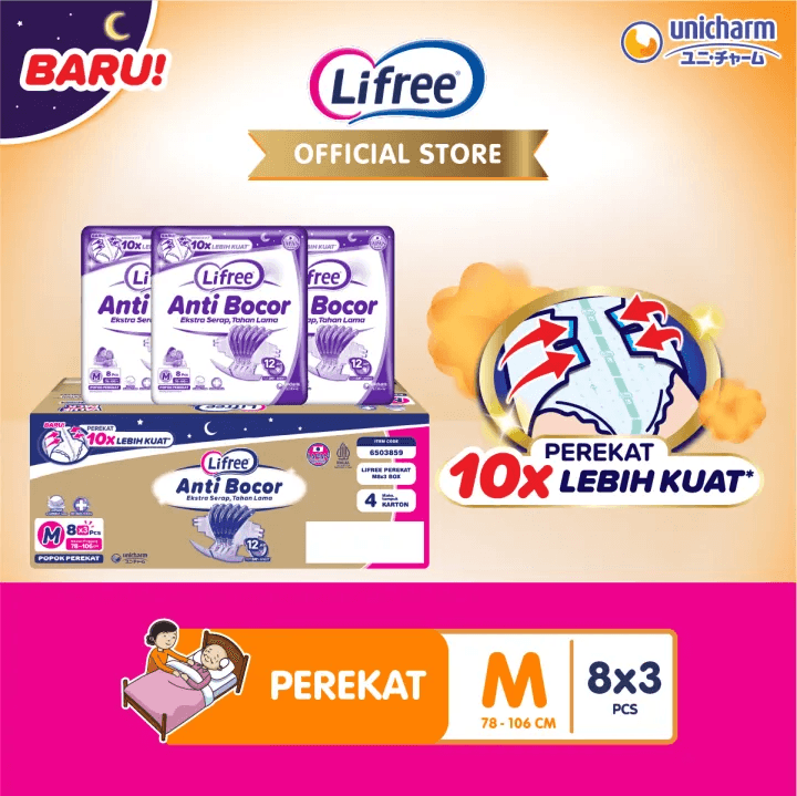 Lifree Popok Dewasa M8 Karton isi 3 bags