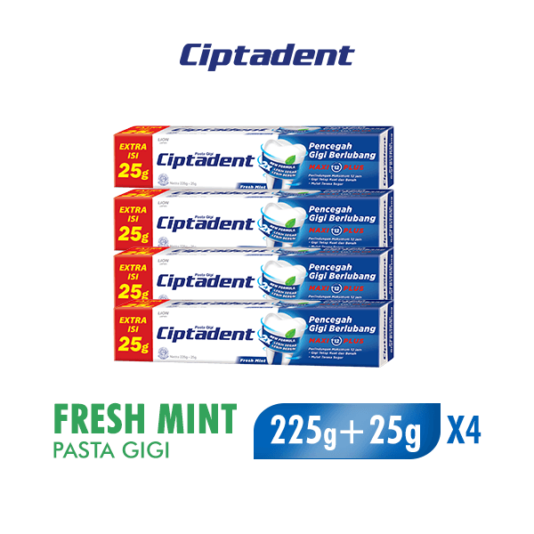 Ciptadent Pasta Gigi Maxi 12 Plus Jumbo 225gr (Paket isi 4)