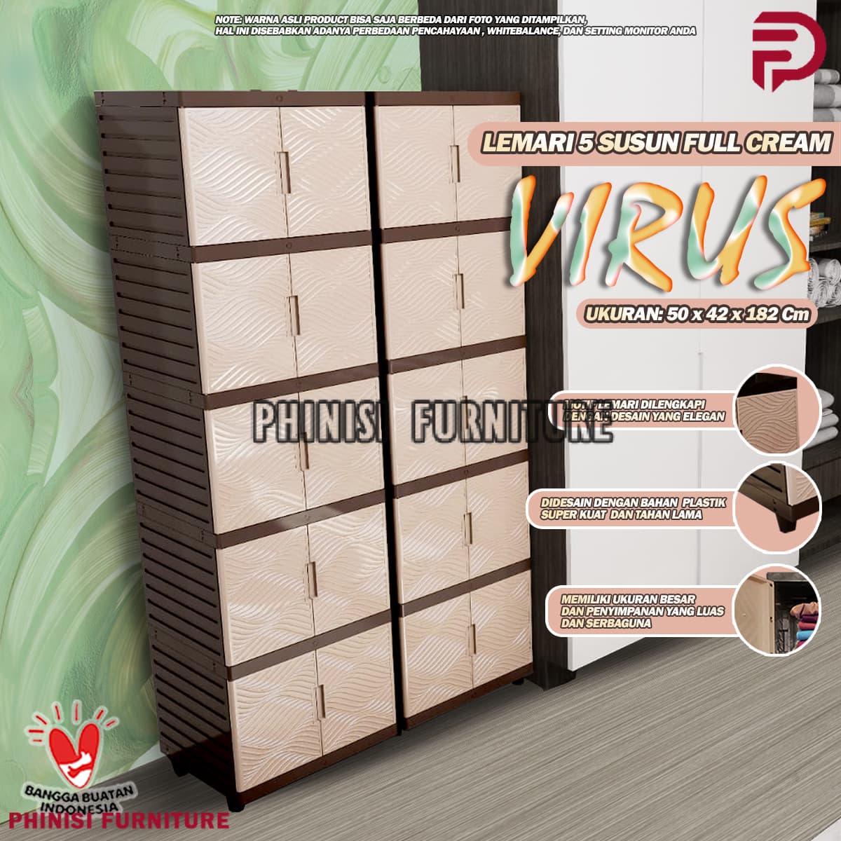 LEMARI SERBAGUNA 5 SUSUN PENGHEMAT TEMPAT KINGDOM VIRUS UKURAN LENGKAP - LEMARI PAKAIAN