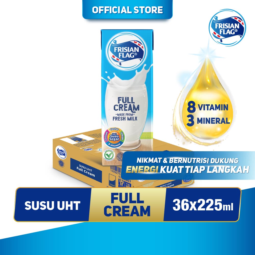 Frisian Flag Purefarm Susu UHT Full Cream 36x225ml
