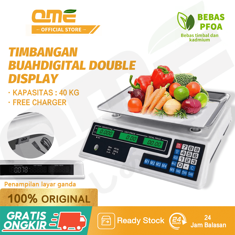 Timbangan Buah Digital 40KG Timbangan Digital Buah Double Display Digital Computing Scale