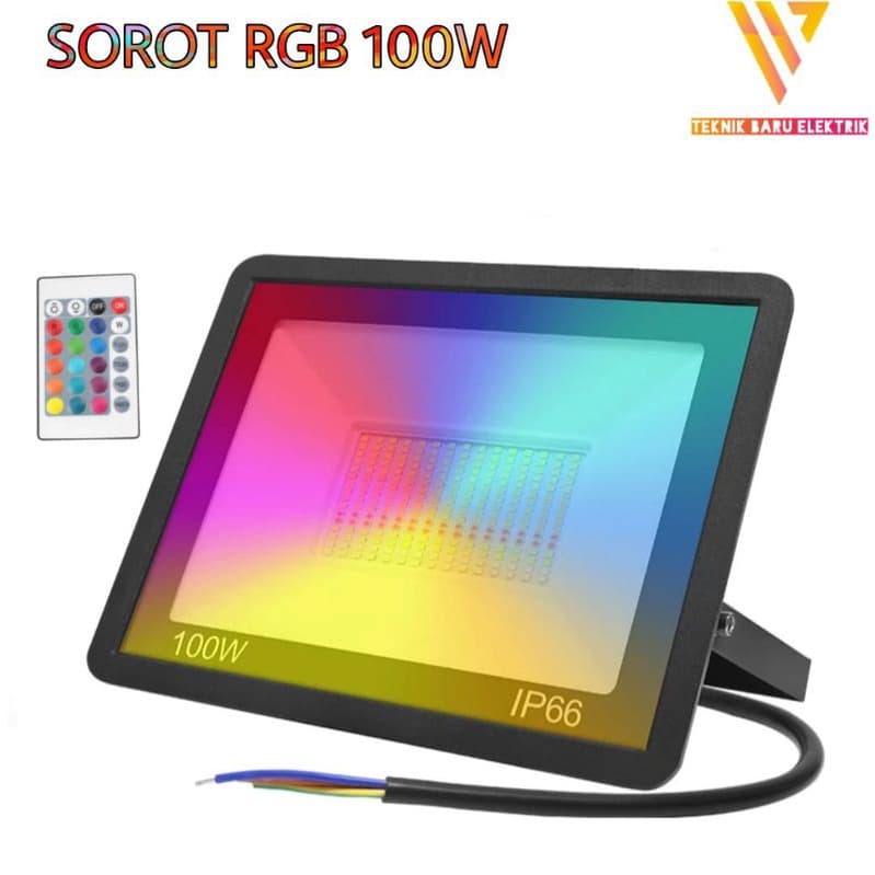 Lampu Sorot Led RGB 10w 20w 30w 50w 100w 10 20 50 100 watt MURNI Taman Outdoor waterproof anti air